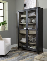 Prime Furniture - Ashley Furniture - Lenston Accent Cabinet - Accent Cabinet / Black/Gray - A4000507